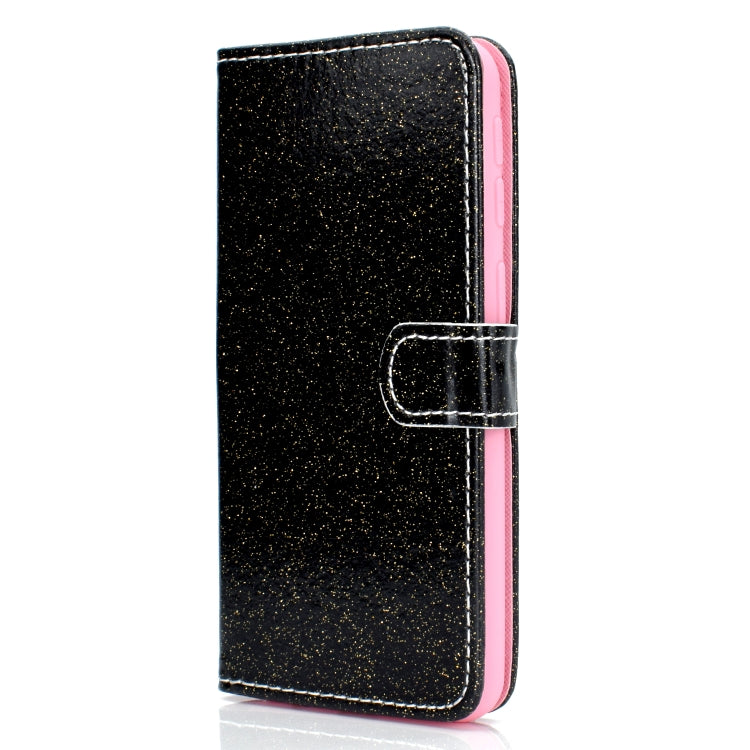 For Samsung Galaxy M20 Glitter Powder Horizontal Flip Leather Case with Card Slots & Holder & Photo Frame & Wallet
