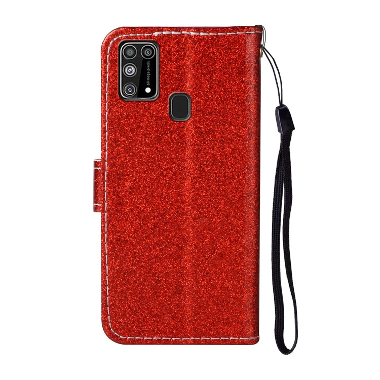 For Samsung M31 Glitter Powder Horizontal Flip Leather Case with Card Slots & Holder & Photo Frame & Wallet