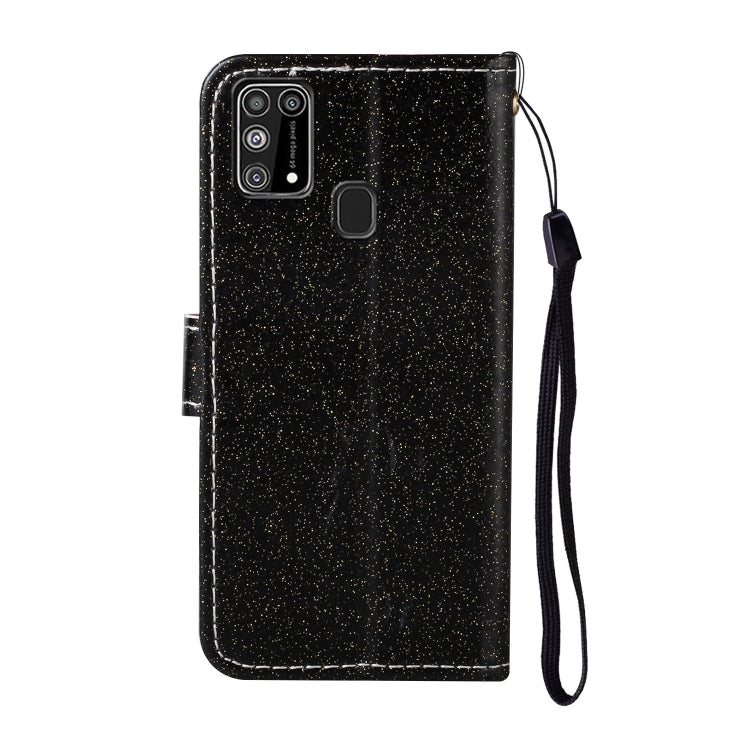 For Samsung M31 Glitter Powder Horizontal Flip Leather Case with Card Slots & Holder & Photo Frame & Wallet