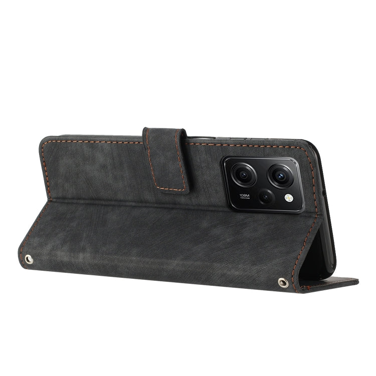 For Xiaomi Redmi Note 12 Pro Speed Skin Feel Stripe Pattern Leather Phone Case with Lanyard