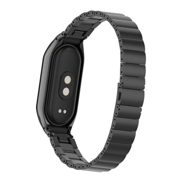 For Xiaomi Mi Band 8 Integrated Metal Case + Bamboo One-bead Watch Band