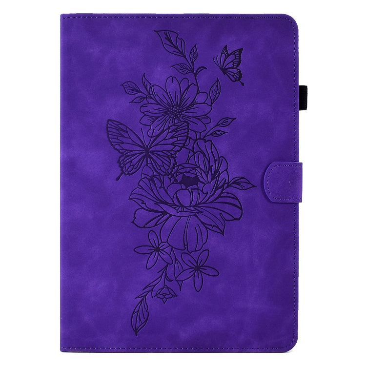For Lenovo Tab P11 Gen 2 Peony Butterfly Embossed Leather Tablet Case
