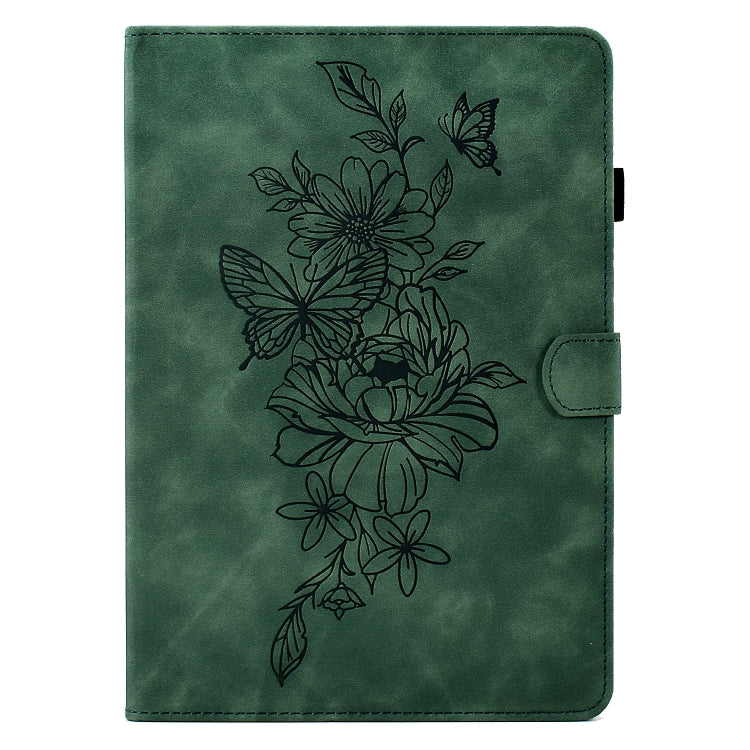 For Lenovo Tab P11 Gen 2 Peony Butterfly Embossed Leather Tablet Case