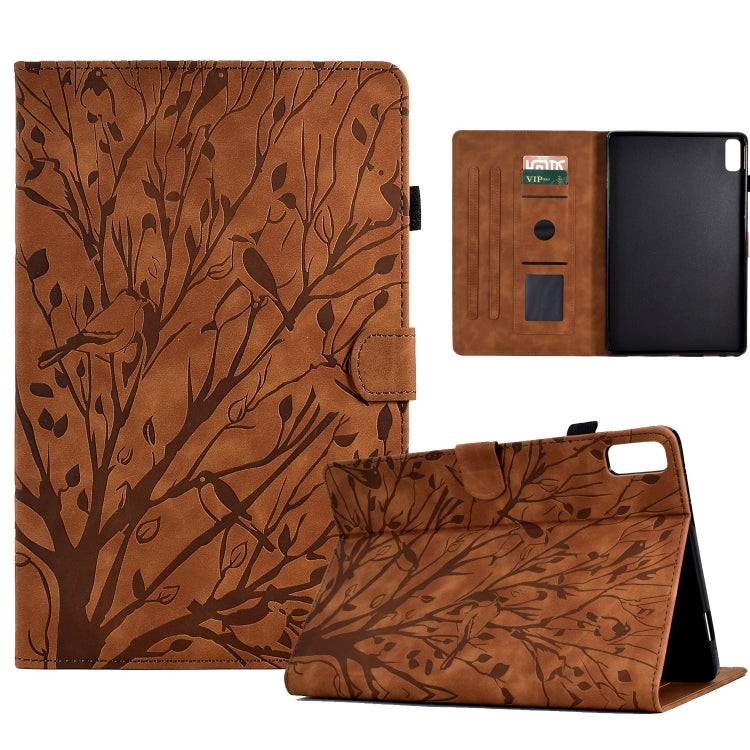 For Lenovo Tab P11 Gen 2 Fortune Tree Pressure Flower PU Tablet Case