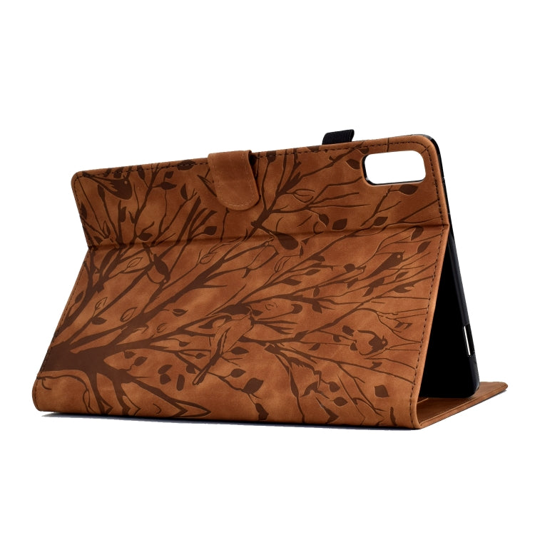 For Lenovo Tab P11 Gen 2 Fortune Tree Pressure Flower PU Tablet Case