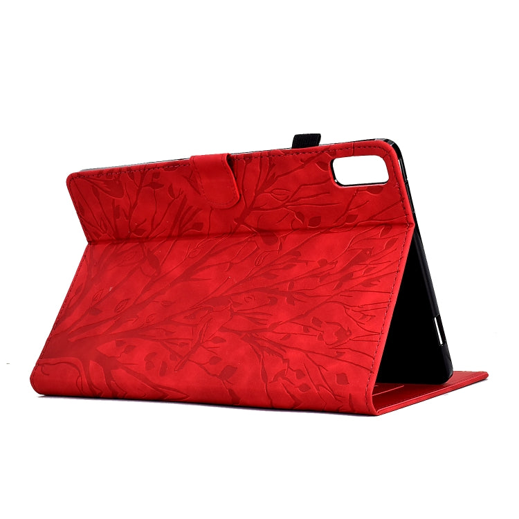 For Lenovo Tab P11 Gen 2 Fortune Tree Pressure Flower PU Tablet Case