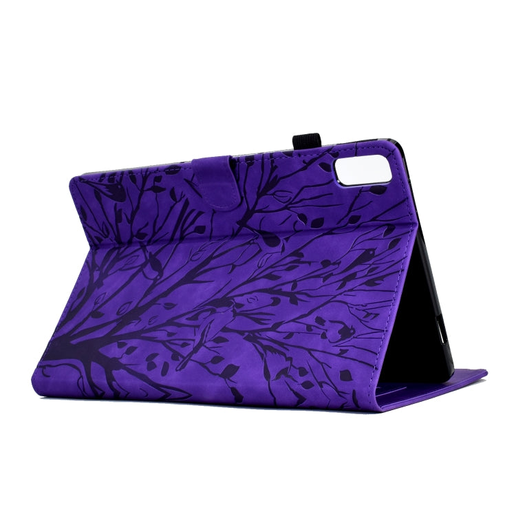 For Lenovo Tab P11 Gen 2 Fortune Tree Pressure Flower PU Tablet Case