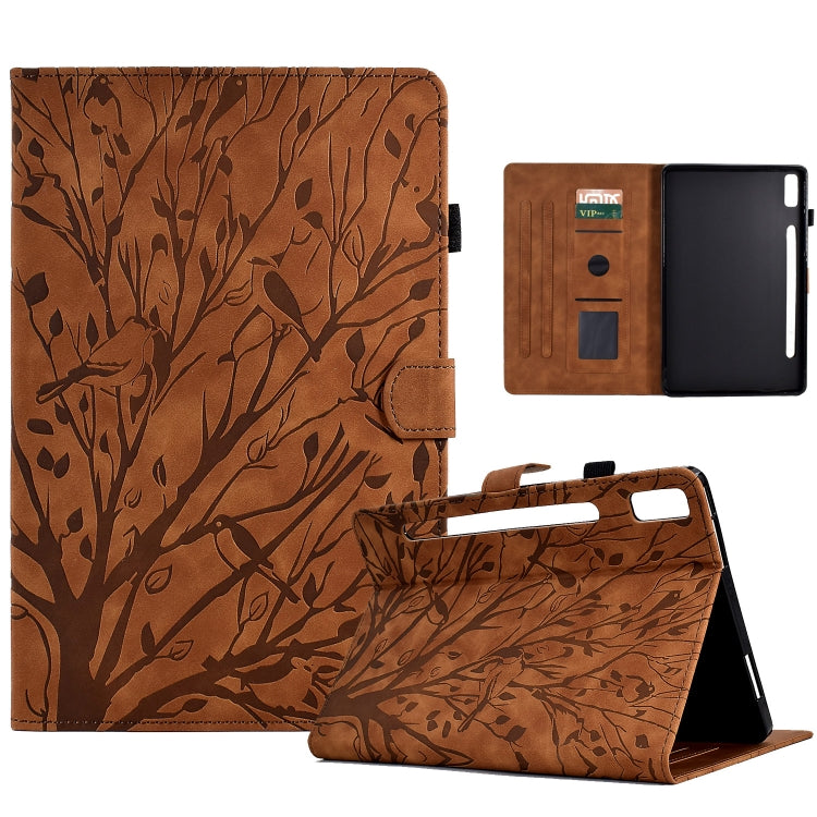 For Lenovo Tab P11 Pro Gen 2 Fortune Tree Pressure Flower PU Tablet Case