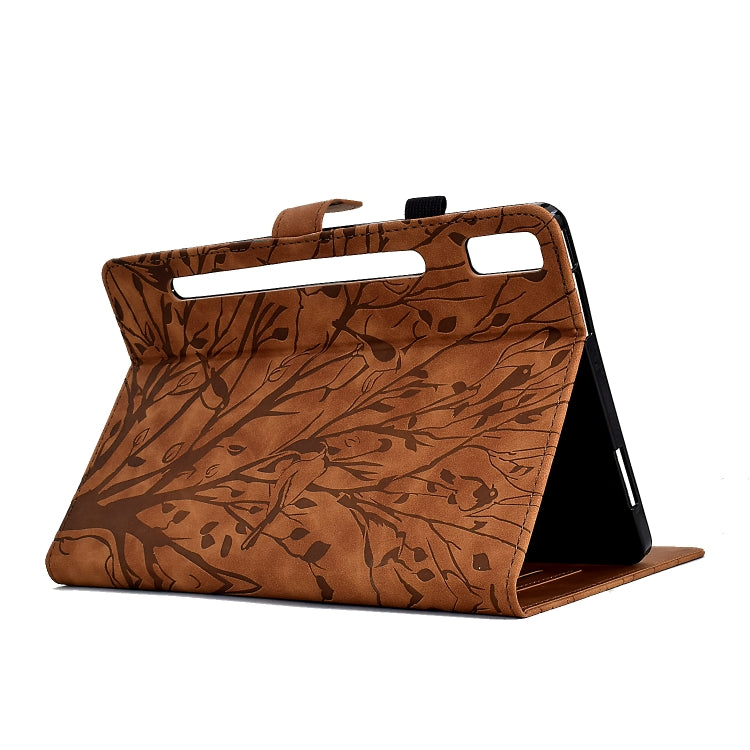 For Lenovo Tab P11 Pro Gen 2 Fortune Tree Pressure Flower PU Tablet Case