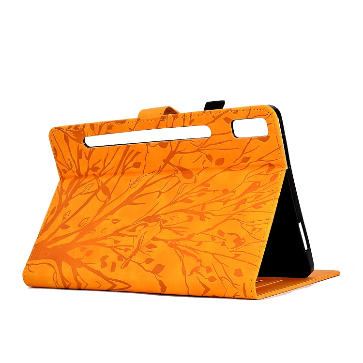 For Lenovo Tab P11 Pro Gen 2 Fortune Tree Pressure Flower PU Tablet Case