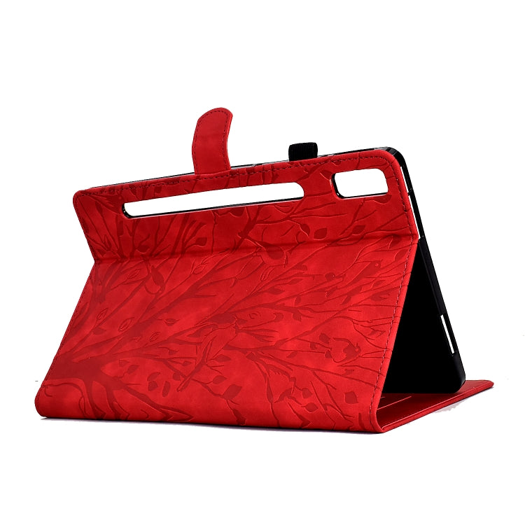 For Lenovo Tab P11 Pro Gen 2 Fortune Tree Pressure Flower PU Tablet Case