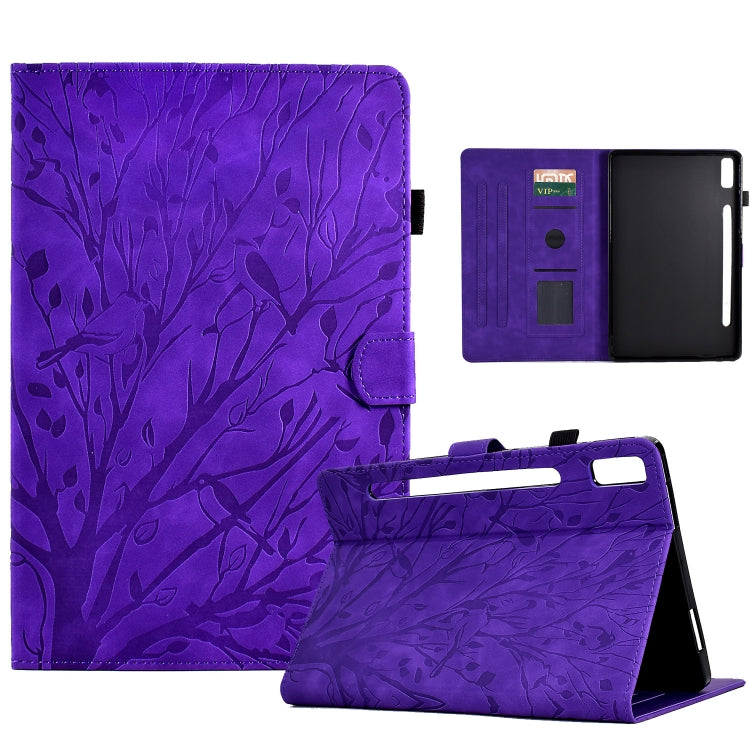 For Lenovo Tab P11 Pro Gen 2 Fortune Tree Pressure Flower PU Tablet Case
