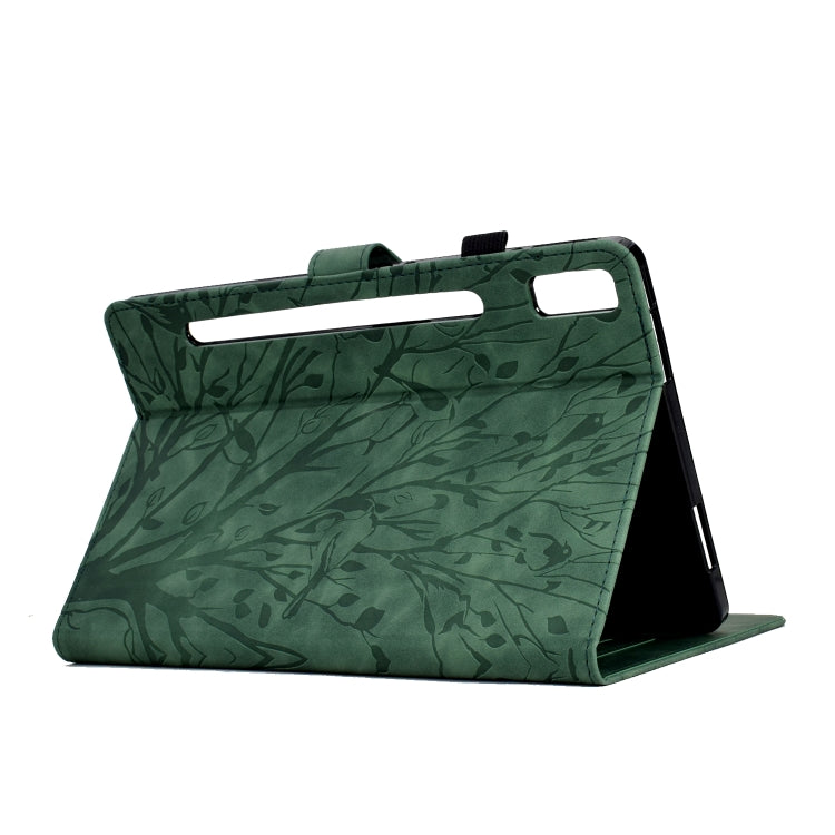 For Lenovo Tab P11 Pro Gen 2 Fortune Tree Pressure Flower PU Tablet Case