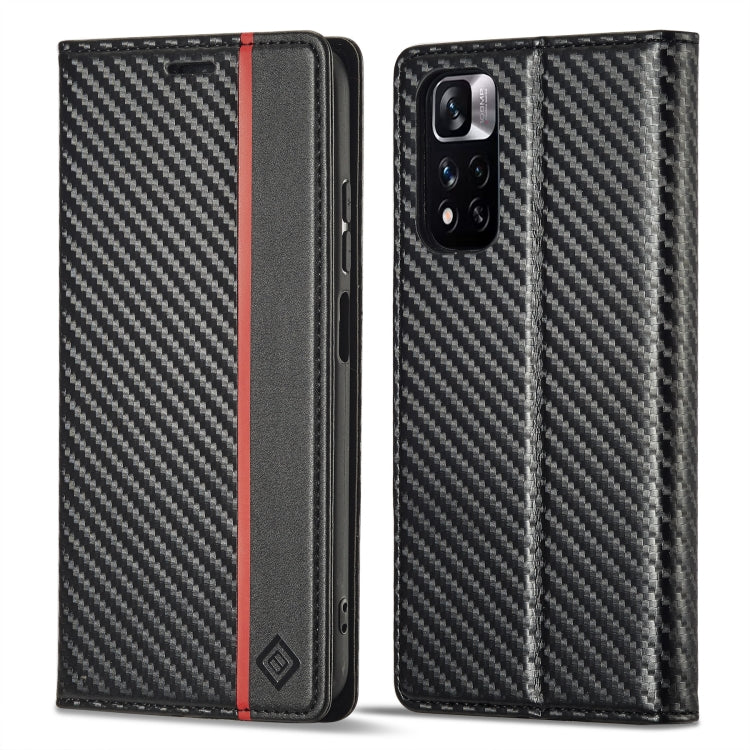 For Xiaomi Redmi Note 12 Pro 4G Global LC.IMEEKE Carbon Fiber Leather Phone Case