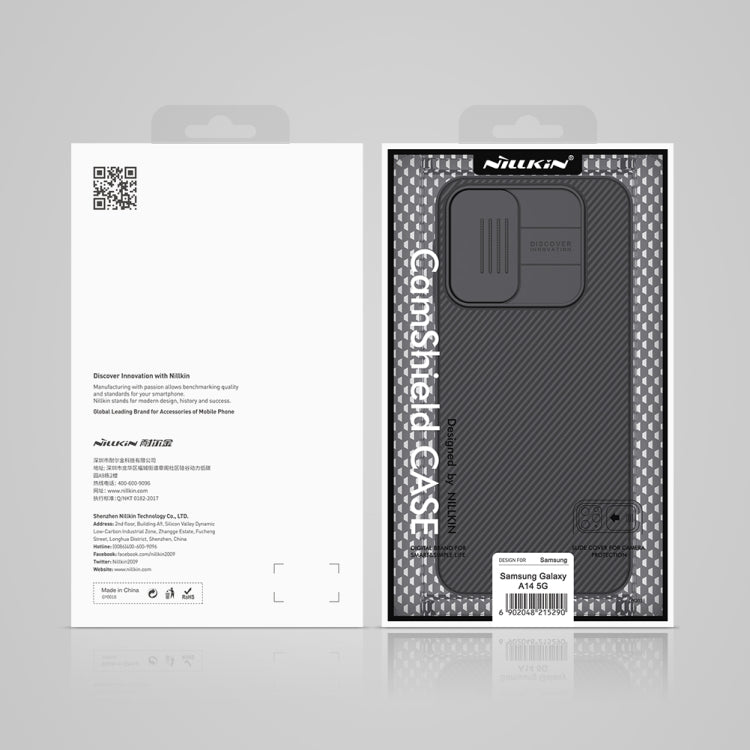 For Samsung Galaxy A14 5G NILLKIN Black Mirror Series Camshield PC Phone Case