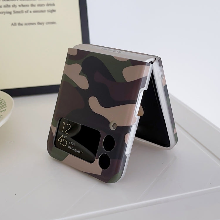 For Samsung Galaxy Z Flip3 5G IMD Pattern Phone Case(Camouflage)