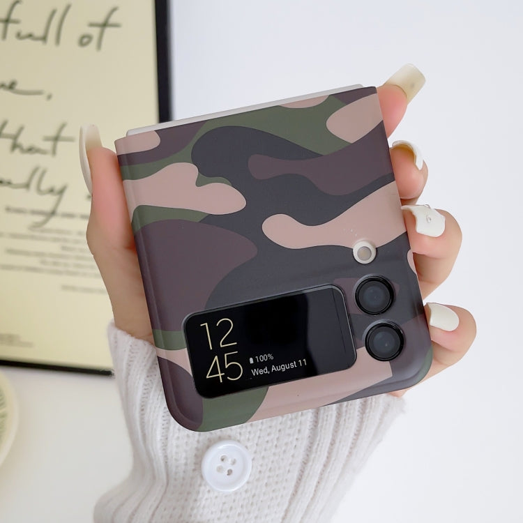 For Samsung Galaxy Z Flip4 5G IMD Pattern Phone Case(Camouflage)