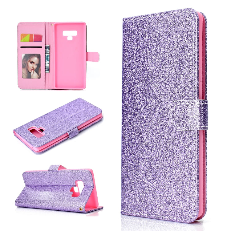 For Samsung Galaxy Note 9 Glitter Powder Horizontal Flip Leather Case with Card Slots & Holder & Photo Frame & Wallet
