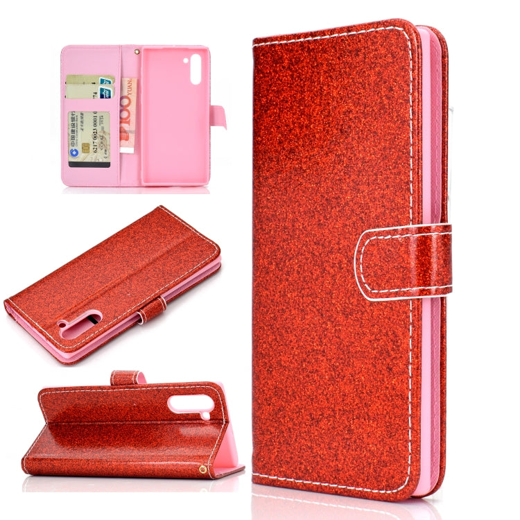 For Samsung Galaxy Note 10 Glitter Powder Horizontal Flip Leather Case with Card Slots & Holder & Photo Frame & Wallet