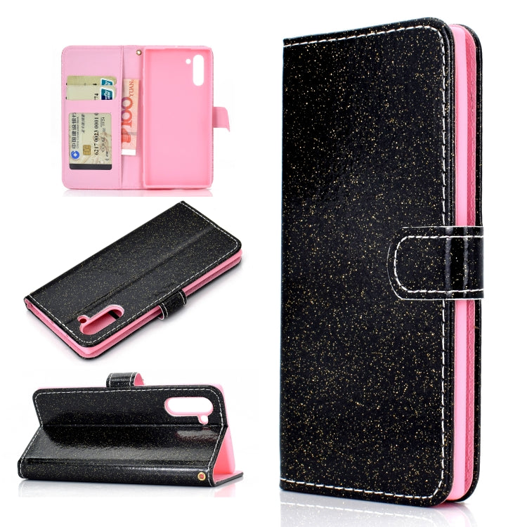 For Samsung Galaxy Note 10 Glitter Powder Horizontal Flip Leather Case with Card Slots & Holder & Photo Frame & Wallet