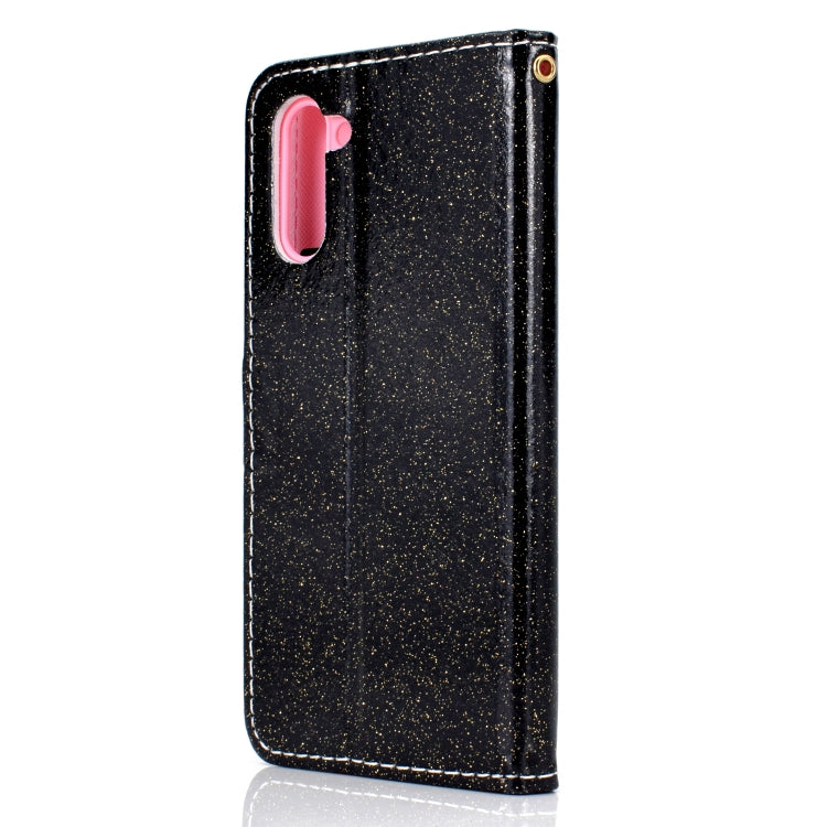 For Samsung Galaxy Note 10 Glitter Powder Horizontal Flip Leather Case with Card Slots & Holder & Photo Frame & Wallet