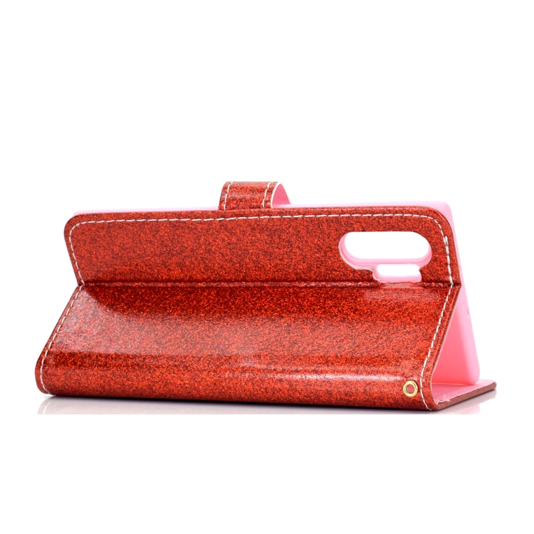For Samsung Galaxy Note 10 Pro Glitter Powder Horizontal Flip Leather Case with Card Slots & Holder & Photo Frame & Wallet
