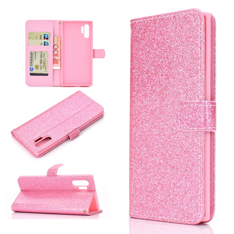 For Samsung Galaxy Note 10 Pro Glitter Powder Horizontal Flip Leather Case with Card Slots & Holder & Photo Frame & Wallet