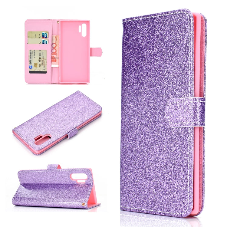 For Samsung Galaxy Note 10 Pro Glitter Powder Horizontal Flip Leather Case with Card Slots & Holder & Photo Frame & Wallet