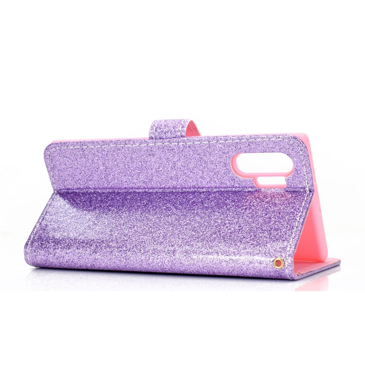 For Samsung Galaxy Note 10 Pro Glitter Powder Horizontal Flip Leather Case with Card Slots & Holder & Photo Frame & Wallet