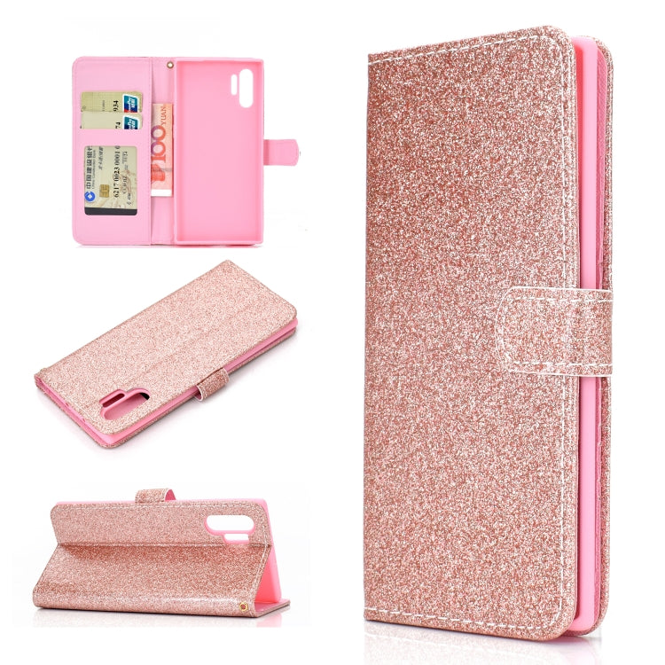For Samsung Galaxy Note 10 Pro Glitter Powder Horizontal Flip Leather Case with Card Slots & Holder & Photo Frame & Wallet