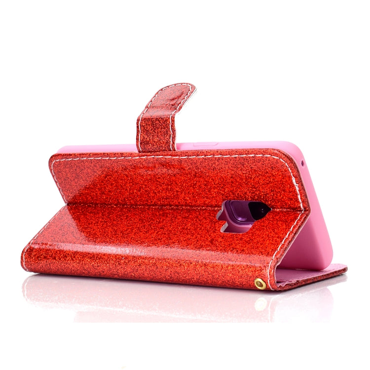 For Samsung Galaxy S9 Glitter Powder Horizontal Flip Leather Case with Card Slots & Holder & Photo Frame & Wallet