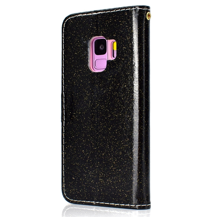 For Samsung Galaxy S9 Glitter Powder Horizontal Flip Leather Case with Card Slots & Holder & Photo Frame & Wallet