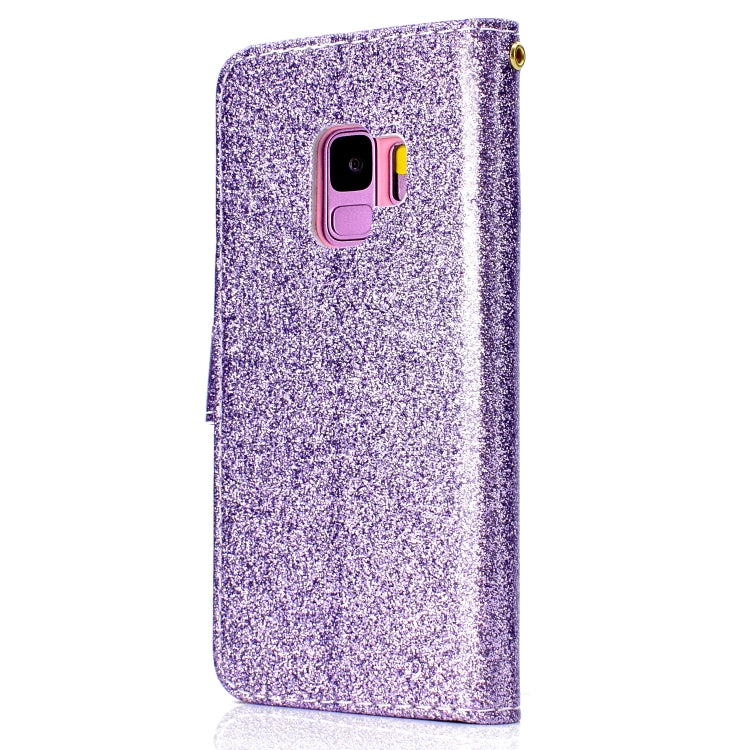 For Samsung Galaxy S9 Glitter Powder Horizontal Flip Leather Case with Card Slots & Holder & Photo Frame & Wallet