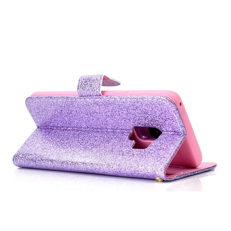 For Samsung Galaxy S9 Glitter Powder Horizontal Flip Leather Case with Card Slots & Holder & Photo Frame & Wallet