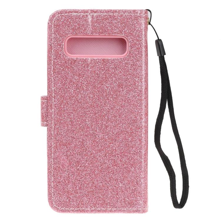For Samsung Galaxy S10 Glitter Powder Horizontal Flip Leather Case with Card Slots & Holder & Photo Frame & Wallet