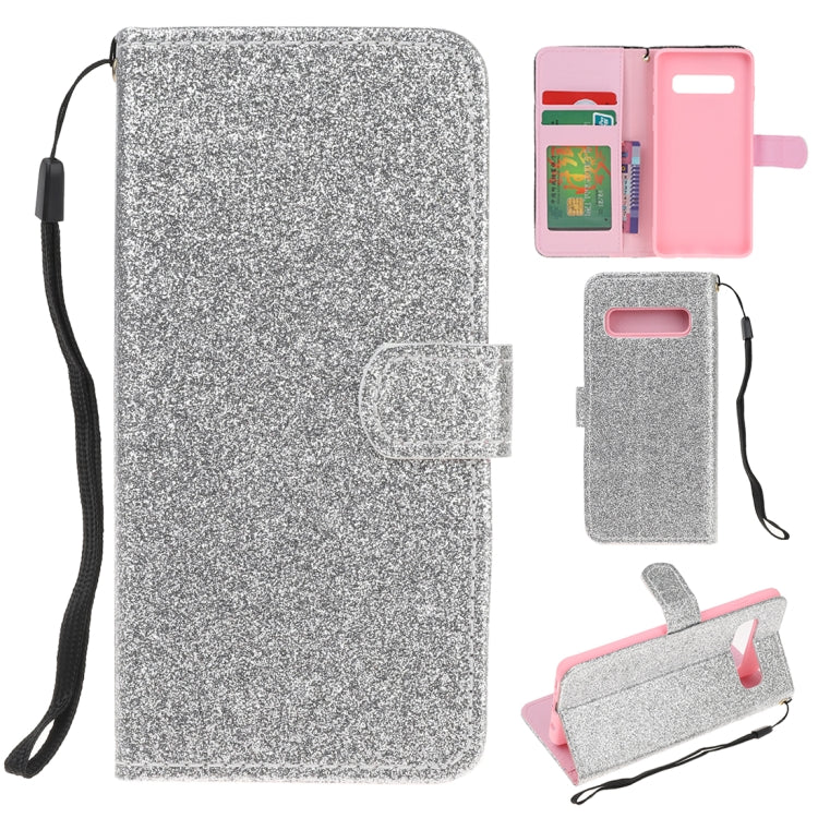 For Samsung Galaxy S10 5G Glitter Powder Horizontal Flip Leather Case with Card Slots & Holder & Photo Frame & Wallet