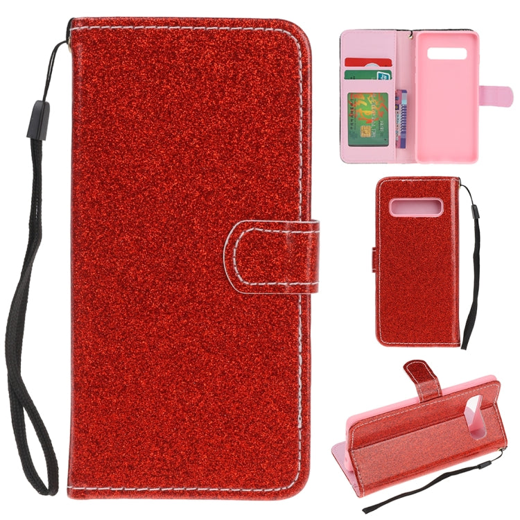 For Samsung Galaxy S10 5G Glitter Powder Horizontal Flip Leather Case with Card Slots & Holder & Photo Frame & Wallet