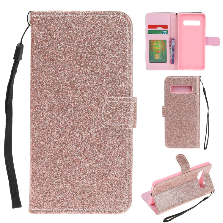 For Samsung Galaxy S10 5G Glitter Powder Horizontal Flip Leather Case with Card Slots & Holder & Photo Frame & Wallet