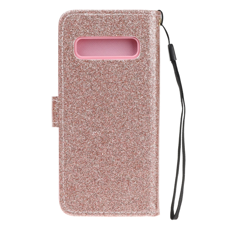 For Samsung Galaxy S10 Plus Glitter Powder Horizontal Flip Leather Case with Card Slots & Holder & Photo Frame & Wallet