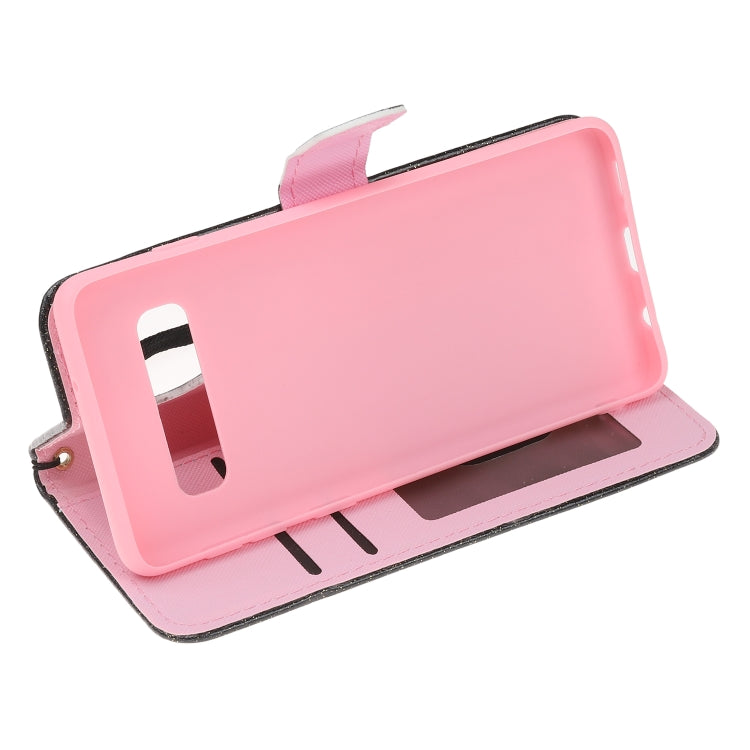 For Samsung Galaxy S10 Plus Glitter Powder Horizontal Flip Leather Case with Card Slots & Holder & Photo Frame & Wallet