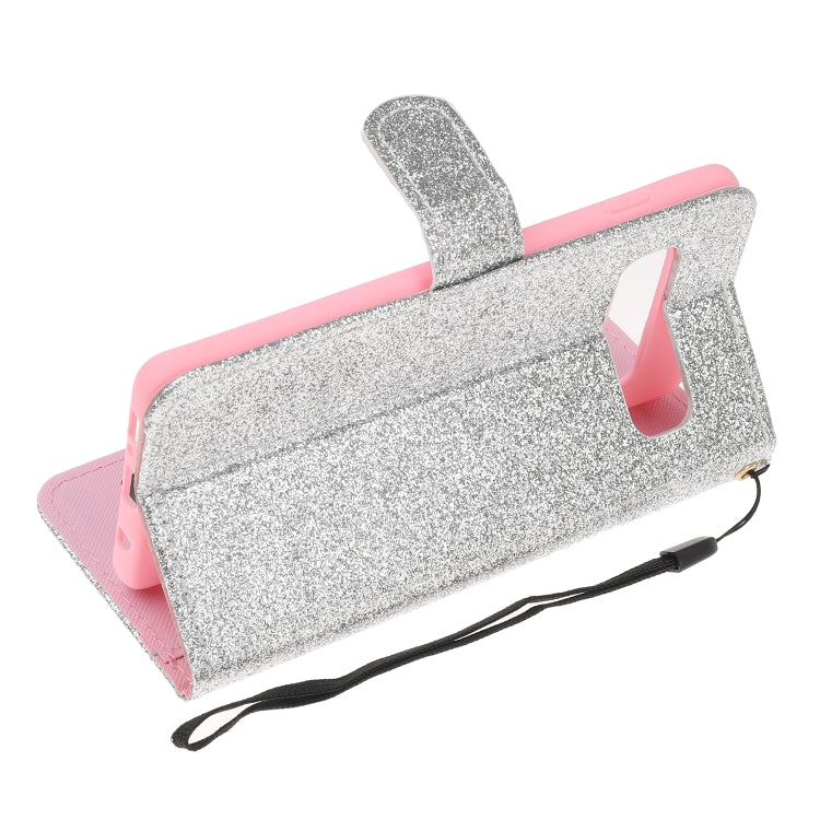 For Samsung Galaxy S10e Glitter Powder Horizontal Flip Leather Case with Card Slots & Holder & Photo Frame & Wallet