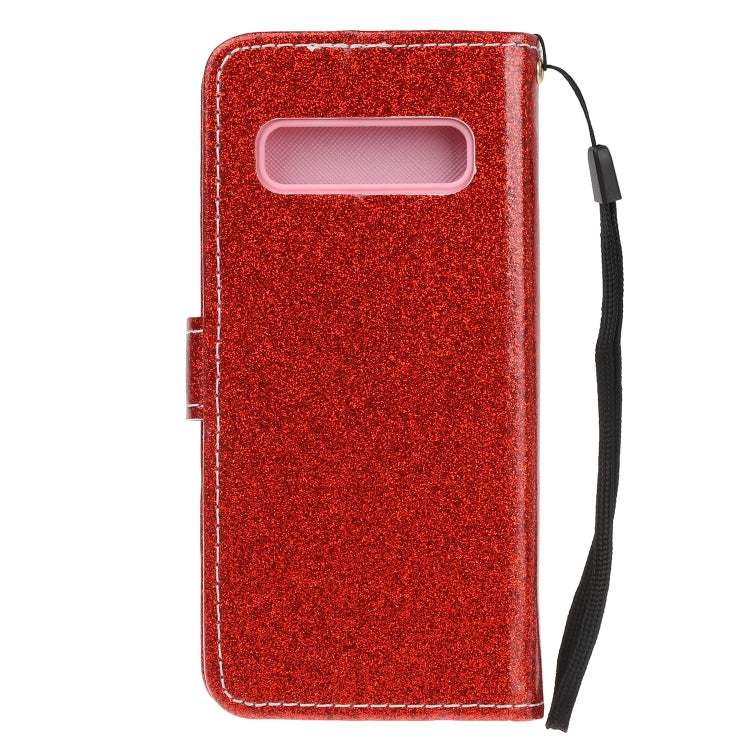 For Samsung Galaxy S10e Glitter Powder Horizontal Flip Leather Case with Card Slots & Holder & Photo Frame & Wallet