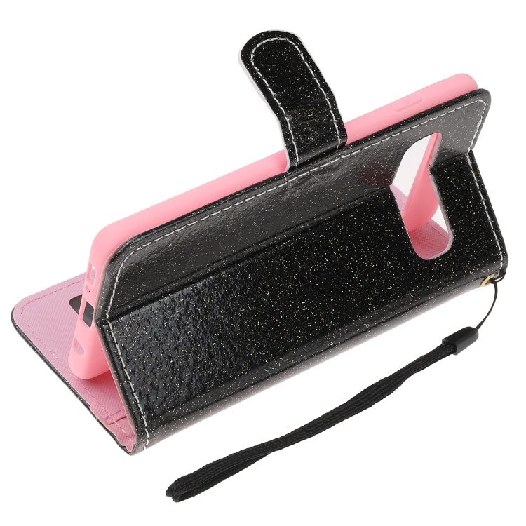 For Samsung Galaxy S10e Glitter Powder Horizontal Flip Leather Case with Card Slots & Holder & Photo Frame & Wallet