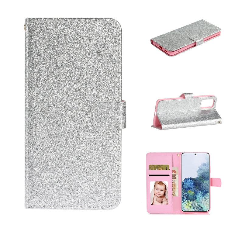 For Samsung Galaxy S20 Glitter Powder Horizontal Flip Leather Case with Card Slots & Holder & Photo Frame & Wallet