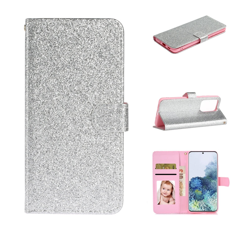 For Samsung Galaxy S20 Ultra Glitter Powder Horizontal Flip Leather Case with Card Slots & Holder & Photo Frame & Wallet