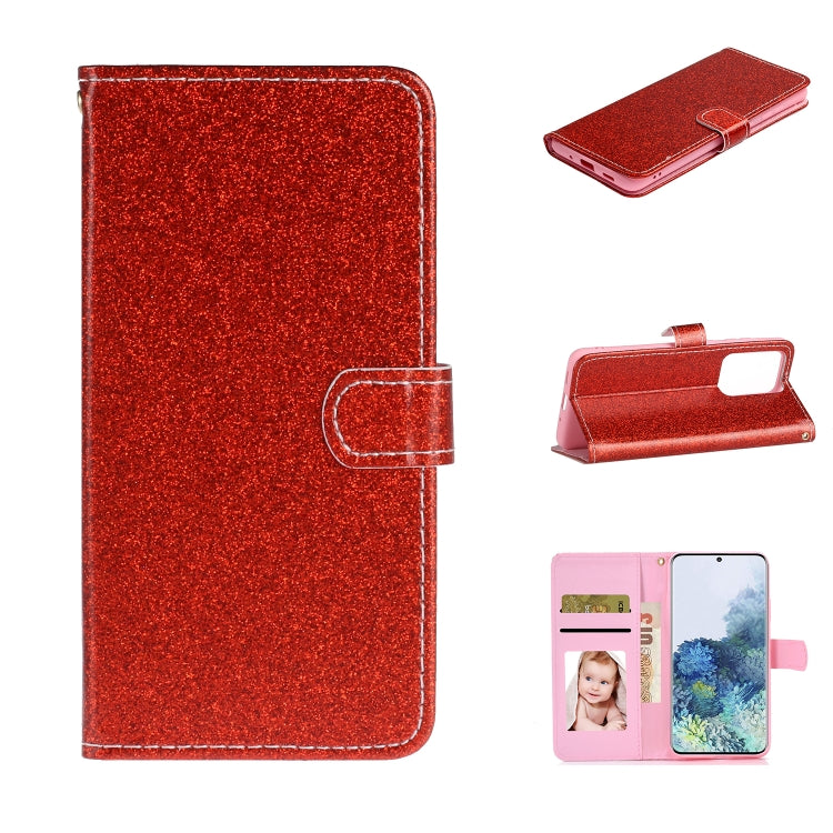 For Samsung Galaxy S20 Ultra Glitter Powder Horizontal Flip Leather Case with Card Slots & Holder & Photo Frame & Wallet