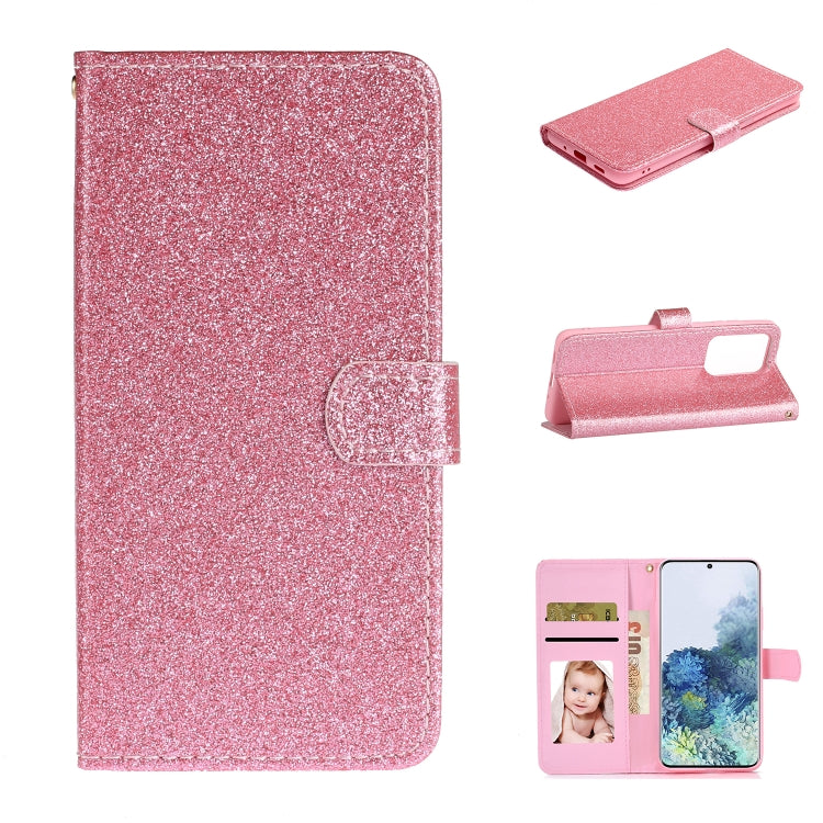 For Samsung Galaxy S20 Ultra Glitter Powder Horizontal Flip Leather Case with Card Slots & Holder & Photo Frame & Wallet
