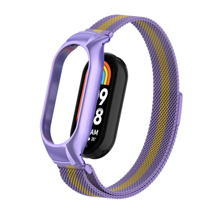 For Xiaomi Mi Band 8 Integrated Metal Case + Milanese Magnetic Watch Band