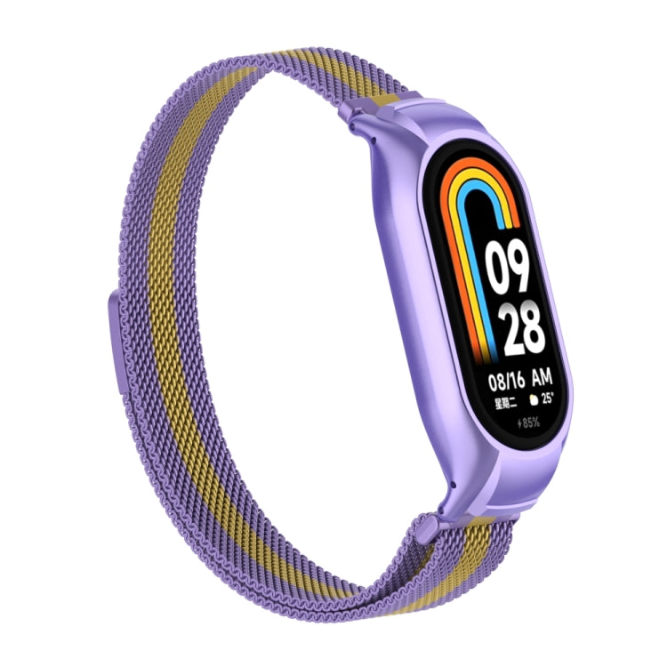 For Xiaomi Mi Band 8 Integrated Metal Case + Milanese Magnetic Watch Band