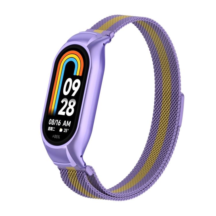 For Xiaomi Mi Band 8 Integrated Metal Case + Milanese Magnetic Watch Band